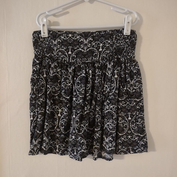 Vintage 90's Xhilaration Mini Skirt Artsy Boho Rayon Bohemian Floral Pockets XS - Picture 5 of 6